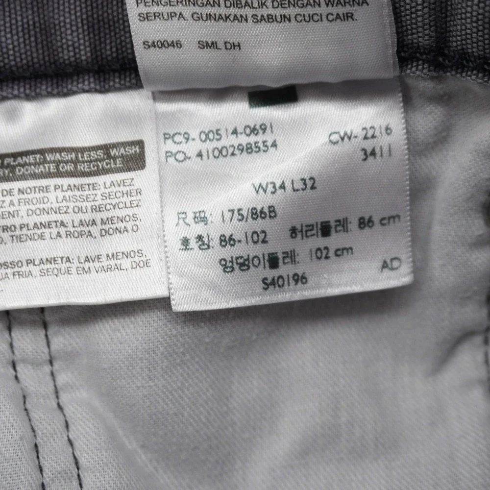 Levi's 514 Straight Fit Jeans Men's 34x32 Gray 100% Cotton‎ Denim